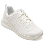 Pantofi SKECHERS albi, UNO LITE, din piele ecologica, Skechers
