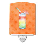 Caroline`s Treasures Carolines Comori BB8213CNL Umberella Cocktail Orange Polkadot Ceramic Night Multicolore 6x4x3, 