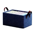 Cutie de depozitare tip cos, Flippy, textil, pliabila, 47x20x28 cm, se poate spala, cu manere, albastru, OEM