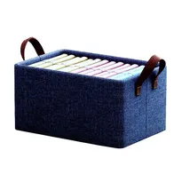 Cutie de depozitare tip cos, Flippy, textil, pliabila, 47x20x28 cm, se poate spala, cu manere, albastru, OEM