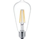 Bec LED Classic ST64, EyeComfort, E27, 7W (60W),806 lm, lumina calda (2700K), cu filament, Philips