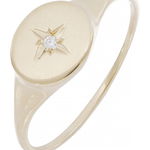 Bijuterii Femei Bony Levy 18K Yellow Gold Diamond Star Signet Ring 18ky