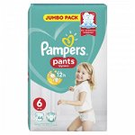 Scutece chilotel PAMPERS Pants Jumbo Pack nr 6, Unisex, 14-19 kg, 44 buc