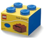 Room Copenhagen 40201731 Lego Desk Drawer 4 knobs Stackable Storage Box, Blue, Small