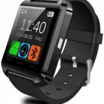 Smartwatch iUni U8+, Capacitive touchscreen, Bluetooth, Bratara silicon (Negru), iUni