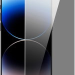 BASEUS Folie de protectie Ecran Privacy Baseus pentru Apple iPhone 14 Pro Max, Sticla Securizata, Full Glue, Cu Rama Ajutatoare, BASEUS