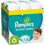 Scutece PAMPERS Active Baby XXL Box nr 6, Unisex, 13-18 kg, 128 buc