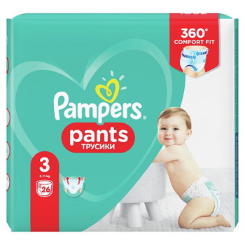 Scutece chilotel Pampers Pants Carry Pack 3 Midi, 6-11 kg, 26 buc