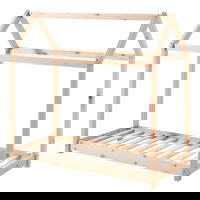 Pat din lemn de pin pentru copii tip casuta Cabane Natural