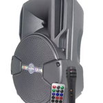 Boxa Activa Portabila Bluetooth, Soundvox™ CH-811, 20 W, USB, TF/SD Card, Aux, Radio FM, Microfon si Lumini, Neagra, Soundvox
