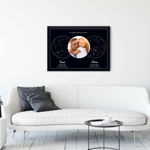 Tablou personalizat cu harta stelelor, model cu poza, rama negru, 20 x 30 cm, Multe Margele