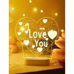 Lampa Decorativa 3D "I Love You" - 13 x 14.5 cm, Inovius