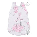 Sac de dormit pentru bebelusi, De iarna, Din bumbac certificat Oeko Tex Standard 100, Cu fermoar lateral, Cu capse pe umar, 70 cm, 0 - 6 luni, 2.5 Tog, Peonie Pink