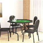 vidaXL Masă de poker pliabilă, 8 jucători, verde, 108x108x75 cm, vidaXL