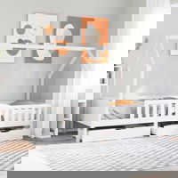 vidaXL Cadru de pat pentru copii cu sertare, 90x190 cm, lemn masiv pin, vidaXL