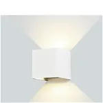 Lampa LED Perete Corp Alb Patrat 12W Alb Neutru, Optonica