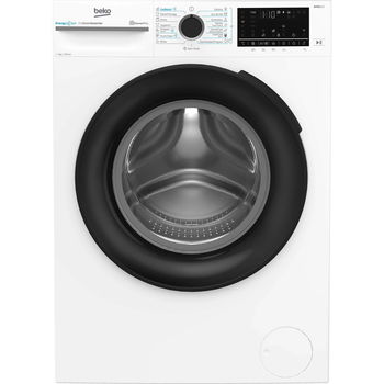 Masina de spalat rufe Slim Beko BM5WFSU67415W,7 kg, 1400 RPM, Clasa A, HomeWhiz prin WiFi, SteamCure, AddXtra, Motor ProSmart Inverter, AddXtra, Alb, usa Piano Black, Beko