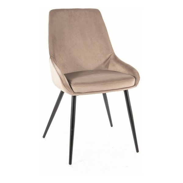 Scaun pentru living COBE, bej/negru, stofa catifelata/metal, 49x43x85 cm
