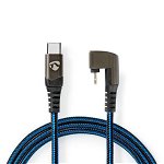 Cablu sincronizare si incarcare USB tip C tata - Lightning 8-pini conector gaming 180 1m negru/albastru NEDIS