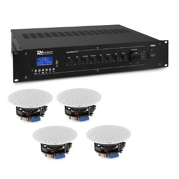 Sistem sonorizare pentru Cafenea Power Dynamics KIT-TAVAN1 cu amplificator, difuzoare de tavan, Power Dynamics