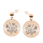 Flora - Cercei personalizati buchet flori banut cu tija din argint 925 placat cu aur roz, BijuBOX