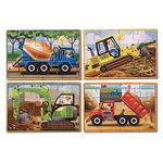 Set 4 puzzle lemn in cutie Vehicule pentru constructii Melissa and Doug, Melissa & Doug