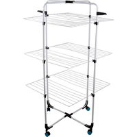 Set 2 x Uscator de Rufe Vertical, Mobil, Suprafata Uscare 30 m, Suport Umerase, Zilan