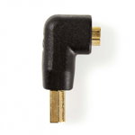Adaptor HDMI Nedis, unghi conector 90° - intrare HDMI negru