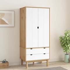 vidaXL Sifonier OTTA maro si alb 76 5x53x172 cm lemn masiv pin