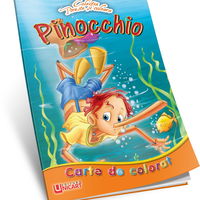Carte de colorat A4 + poveste Pinocchio, Unicart
