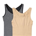 Imbracaminte Femei REAL UNDERWEAR Lucy Shaping Tank Top - Pack of 2 H GREY NUDE