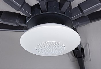 Lampa cu difuzor Bluetooth pentru umbrela de gradina Speaker, Bizzotto, Ø15 cm, LED, cu telecomanda, Bizzotto