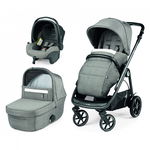 Carucior 3 in 1 Peg Perego Veloce Lounge cu Parte Sport, Landou si Cos Auto City Grey 0-22 kg