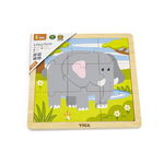 Puzzle din 9 piese mari - elefant, Viga