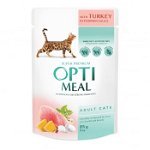 Hrana umeda completa Optimeal pentru pisici cu curcan in sos de dovleac, 12x0,085 kg