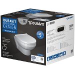 Set vas WC suspendat Duravit DuraStyle Basic Rimless Compact si capac cu inchidere lenta, Duravit