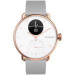 Smartwatch Withings ScanWatch, Display OLED, Bluetooth, Carcasa Otel, Bratara Silicon 38mm, Bluetooth, Rezistent la apa, Android/iOS (Roz/Auriu), Withings