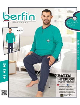 Pijama Barbat Berfin Interlok Battal 8052-1 ENGROS, Berfin