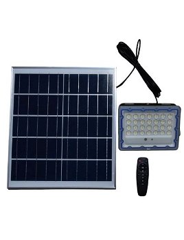 Proiector LED Cu Panou Solar Engros, 100W Cu Telecomanda Si Senzor Crepuscular, 