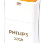 Nou! Stick USB Philips Pico Edition, 32GB, USB 2.0 (Alb/Portocaliu)