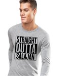 Bluza barbati gri cu text negru - Straight Outta Salajan, 2XL