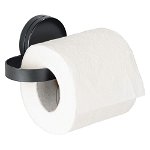 Suport pentru hârtia de toaletă Wenko Static-Loc® Pavia, negru, Wenko