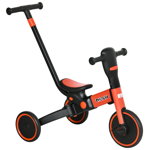 HOMCOM Tricicleta 4 in 1 pentru copii, tricicleta pentru copii cu maner de impingere reglabil, suport pentru picioare | AOSOM RO, HOMCOM
