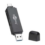 Cititor de card 2 in 1 USB 3.0 - USB-C, Goobay