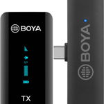 Lavaliera Boya BY-XM6-S5 cu microfon omnidirectional fara fir cu transmitator si receiver USB-C + cutie cu baterie suplimentara, BOYA 