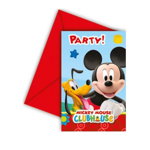 Set 6 invitatii petrecere Mickey Mouse cu plic Disney