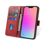 Husa Magnet Wallet Stand compatibila cu iPhone 15 Plus Red, OEM