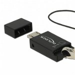 Cititor de carduri micro USB-B OTG la Micro SD, Delock 91738, Delock