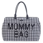 Geanta de infasat Childhome Mommy Bag Pied de Poule Negru, Childhome