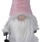 Decoratiune luminoasa Gnome w white body, 26x18x51 cm, plus, roz/alb, Excellent Houseware